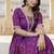 Wine zari weaving ethnic fit and flare weaving gown for women