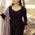 silk wine ethnic gown with contrast zari embroidered dupatta for women