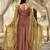 womens plain silk flared gown with scalloped embroidery dupatta