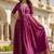 Pink zari weaving ethnic fit and flare weaving gown for women