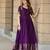 Purple traditional silk weaving fit and flare gown for women