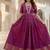 Pink zari weaving ethnic fit and flare weaving gown for women