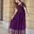 Purple traditional silk weaving fit and flare gown for women
