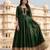 designer soft silk green v-neck paithani weaving ethnic womens dress