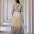 Elegant floral embroidered beige anarkali dress with jacket for women
