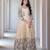 Elegant floral embroidered beige anarkali dress with jacket for women