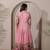 Women pink floral printed anarkali maxi dress with kalamkari design