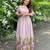 Women lavender printed anarkali maxi dress with traditional kalamkari motifs