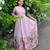 Women lavender printed anarkali maxi dress with traditional kalamkari motifs
