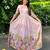 Women lavender printed anarkali maxi dress with traditional kalamkari motifs