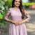 Women lavender printed anarkali maxi dress with traditional kalamkari motifs