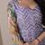 Lavender kalamkari print flared gown with sequin work for women