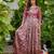 Womens floral printed maxi ethnic gown with round neck