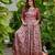 Womens floral printed maxi ethnic gown with round neck