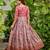 Womens floral printed maxi ethnic gown with round neck