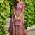 Womens floral printed maxi ethnic gown with round neck
