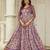 Women floral printed fit & flare ethnic gown with jacket