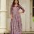 Women floral printed fit & flare ethnic gown with jacket