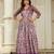 Women floral printed fit & flare ethnic gown with jacket