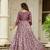 Women floral printed fit & flare ethnic gown with jacket