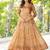 Womens ethnic cream angrakha style printed maxi gown