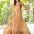 Womens ethnic cream angrakha style printed maxi gown