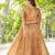 Womens ethnic cream angrakha style printed maxi gown