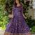 Womens violet angrakha style printed maxi gown