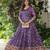 Womens violet angrakha style printed maxi gown