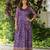 Womens violet angrakha style printed maxi gown