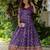 Womens violet angrakha style printed maxi gown