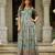 Women floral printed fit & flare ethnic gown with v-neck