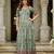 Women floral printed fit & flare ethnic gown with v-neck