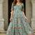 Women floral printed fit & flare ethnic gown with v-neck
