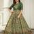 Ethnic green floral printed gown with attached jacket