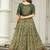 Ethnic green floral printed gown with attached jacket