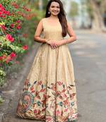 Women embellished ethnic gown with layered jacket