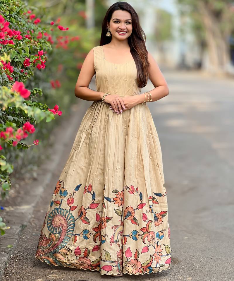 Women embellished ethnic gown with layered jacket