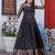 Traditional woven anarkali gown with floral border
