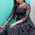 Traditional woven anarkali gown with floral border