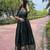 Traditional woven anarkali gown with floral border