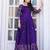 Ethnic violet fit and flare weaving gown for women