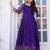 Ethnic violet fit and flare weaving gown for women