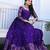 Ethnic violet fit and flare weaving gown for women