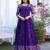 Ethnic violet fit and flare weaving gown for women