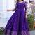 Ethnic violet fit and flare weaving gown for women