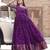 Ethnic fit and flare weaving gown for women