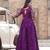 Ethnic fit and flare weaving gown for women