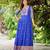 Blue zari weaving ethnic fit and flare weaving gown for women
