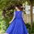 Blue zari weaving ethnic fit and flare weaving gown for women